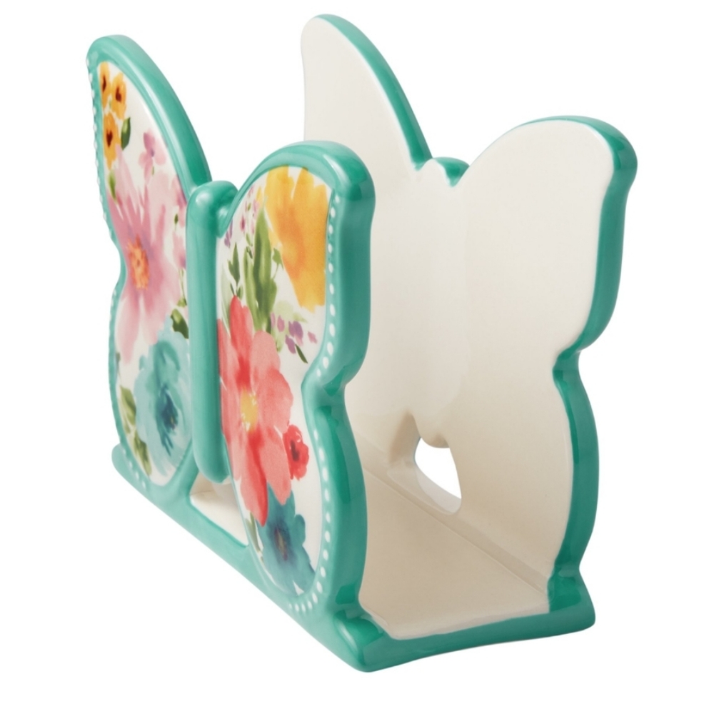 New Pioneer Woman Breezy Blossom Butterfly Napkin Holder - Picture 2 of 5